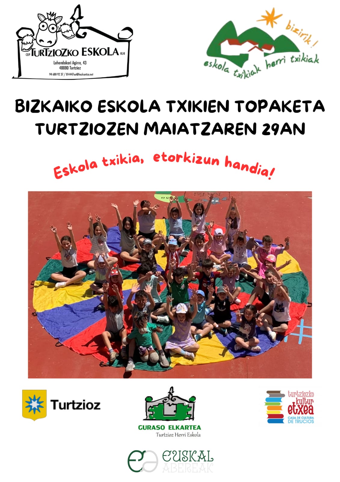 Bizkaiko eskola txikiek bere egun handia ospatu dute Turtziozen